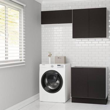 Imagem de Lavanderia Modulada 3 Peças sem Tampo com Rodapé Ipanema Cabecasa Madeiramadeira Grafite Trama