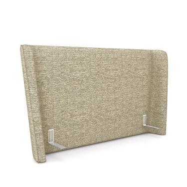 Imagem de Cabeceira Design para Cama King Torres Pés em Madeira Linho Bege G91 -