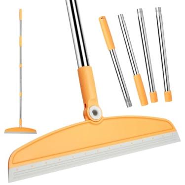 Imagem de XXFLOWER Vassoura de ar de silicone, vassoura mágica multifuncional com cabo longo, vassoura ajustável de borracha para varrer água, removedor de pelos de animais de estimação para tapete, cozinha,