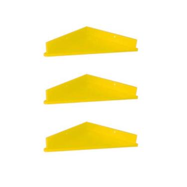 Imagem de Trio prateleiras canto em MDF Kit com 3 prataleiras cantoneira - Eraum