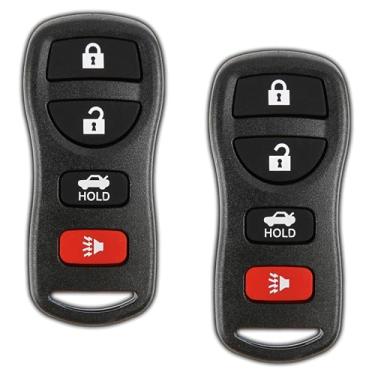 Imagem de KeylessOption chaveiro de controle remoto para chave de carro para Nissan Infiniti KBRASTU15 (pacote com 2)