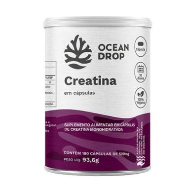 Imagem de Creatina Monohidratada Ocean Drop 180 Capsulas, Sem Sabor