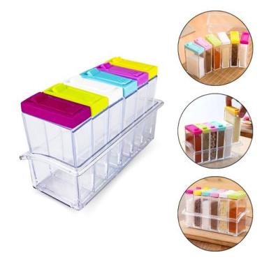 Imagem de Kit 6 Organizador de Temperos em Pó e Grão Suporte Acrílico - Arte Sed