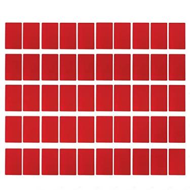 Imagem de Cartão de visita de alumínio de 50 pces, cartão de visita em branco, cartões de visita do metal para garantir que permaneça intacto mesmo após o uso prolongado (Red)