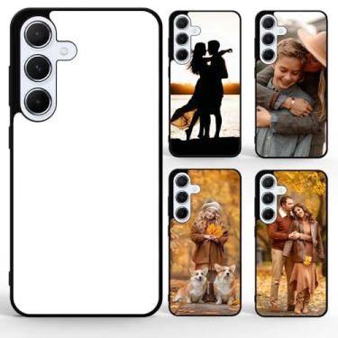 Imagem de FOQENCCI Capa de 5 peças compatível com Samsung Galaxy S24 FE 5G capa de sublimação em branco prensa a calor DIY borracha macia + capa de proteção antiderrapante de alumínio personalizável para