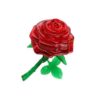 Imagem de Decoração de cristal rosa - Presente romântico criativo para mãe/namorada, decoração de casa, quebra-cabeça 3D feito à mão DIY (vermelho)