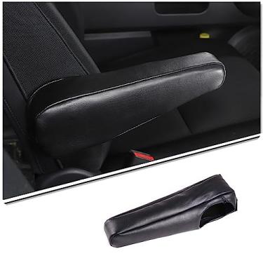 Imagem de HIRUFAIT Capa de apoio de braço do banco dianteiro para Toyot@ FJ Cruiser 2007-2021, 1 peça acessórios de capa protetora para apoio de braço do banco do motorista preta (couro esquerdo)