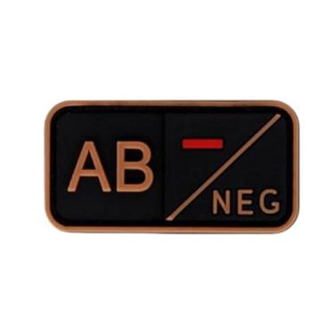 Imagem de Ysmzzmsy 1 Patch de moral PVC tipo sanguíneo – Adesivo de moral divertido, tático, militar, muito adequado para seu equipamento militar tático, mochila, chapéu, colete (5 x 2,5 cm (cor de lama AB-)