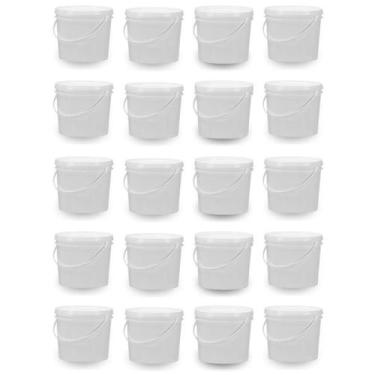 Imagem de Balde 1,8 Litros Com Tampa Branca Para Farinha 20 Pçs - Nastripack