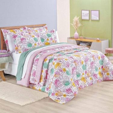 Imagem de Kit Edredom Amore Queen 3 Peças Estampado Percal 200 Fios 100% Algodão