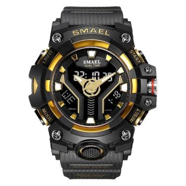 Imagem de Relógio Masculino Smael Estilo Militar 8075 Black Gold