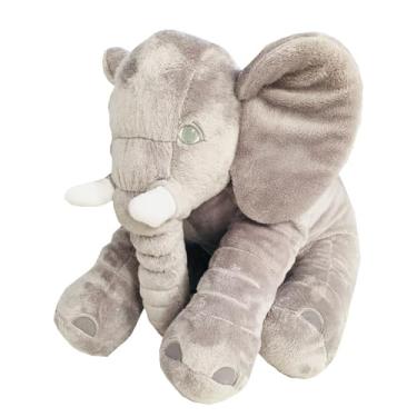 Imagem de Almofada Elefante Pelúcia, 60 x 40 cm, Travesseiro Bebê, Material Soft Antialérgico, Decoração (Cinza)