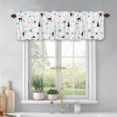 Imagem de Cortinas de Dachshund para cozinha, sala de estar, quarto, fofa, ioga, cachorro, cozinha, cortinas, sanefas, desenho animado, cachorrinho, amante de cães, sanefas, bolso para varão, tratamentos de