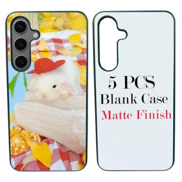 Imagem de JUSTRY Capa de telefone em branco sublimação 5 peças para Samsung Galaxy S25, fácil de sublimar DIY 2 em 1 capa 2D de borracha macia para impressão de subtransferência de calor + pacote de atacado