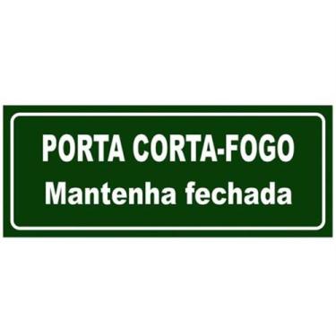 Imagem de Placa de PVC Fotoluminescente Auto-Adesiva 20x40cm Porta Corta-Fogo Ma