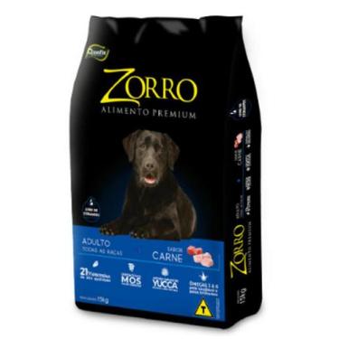 Imagem de Ração zorro Premium Adulto Carne 15kg - Qualis