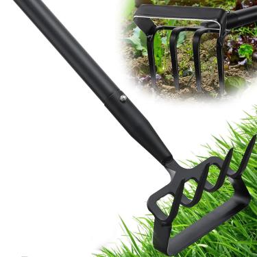 Imagem de Ihomepark Enxada Hula E De Jardim Atualizadas, Estribo Com Cabo Ajustável Para Capinar, Soltar Solo, Cultivador Metal, Ancinho, (30-73 Polegadas)