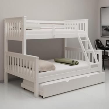 Imagem de Beliche Woodstore Casal/Solteiro Madeira Com Cama Auxiliar Solteiro Branco