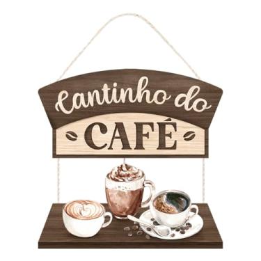 Imagem de Placa Decorativa com Corda para Cantinho do Café 27x41