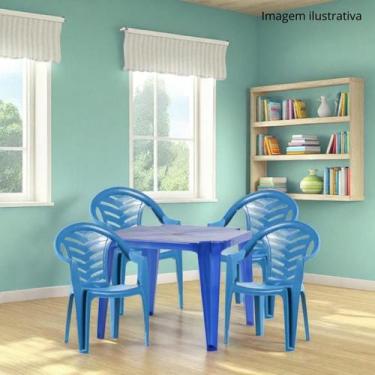 Imagem de Poltrona infantil picãozinho plastex resistente azul criança atividade