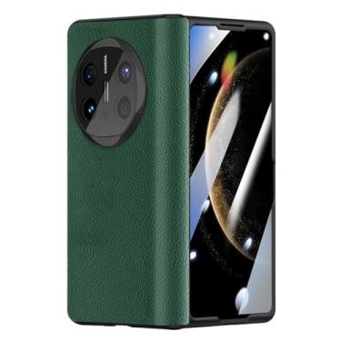 Imagem de FWYANZH Capa flip para Huawei Mate X6, capa de proteção fólio de couro genuíno com protetor de tela de vidro temperado dobradiça à prova de choque capa de telefone capa, bronze, Mate X6