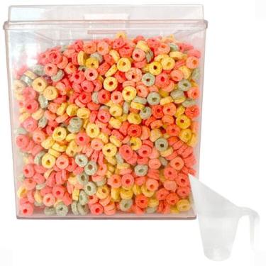 Imagem de Kit 3 Potes Acrílico Quadrado c/ Tampa 7,4l + Conchas 300ml - Ex Pote