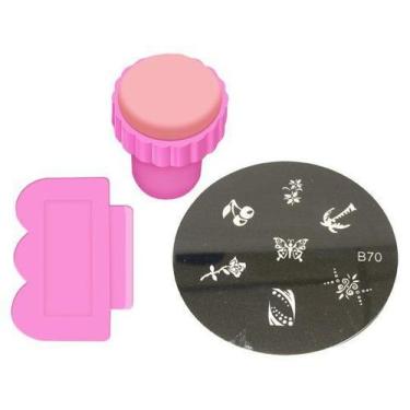 Imagem de Carimbo Com Placa De Desenho Para Unhas MD02 - 03 Peças - SANTA CLARA