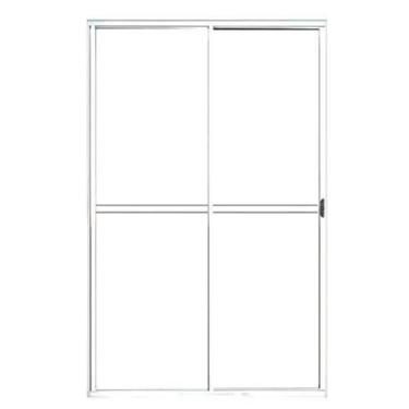 Imagem de Porta Balcão 2 Folhas 2,10x1,20 Branca C/ Trinco - ALLO ESQUADRIAS