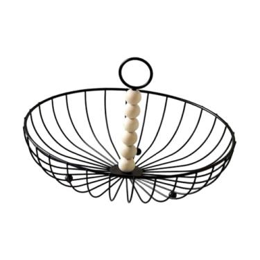 Imagem de Bothyi Cesta de frutas Tigela de com alça Suporte para lanches Servidor Organizador de metal multiuso Cesta para armazenamento de frutas e vegetais, G