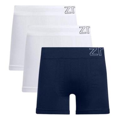 Imagem de Kit 3 Cuecas Boxer Masculina Zee Rucci Microfibra Sem Costura Lisa - Z