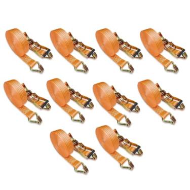 Imagem de Kit 10 Cintas Com Catracas 45mm 5 Tonelada 10 Metros