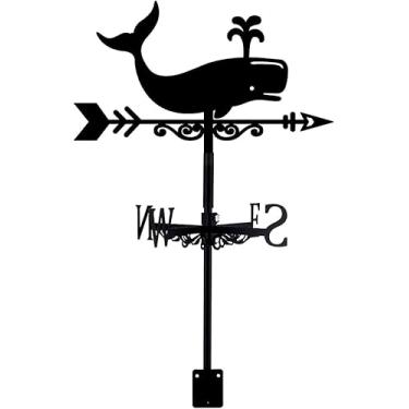 Imagem de Cata-ventos Grande Garça Azul Ornamento Cata-vento Cata-vento Cata-vento De Metal Para Decoração De Jardim Fazenda Decorativa Ao Ar Livre Jardim Ferramenta De Medição De Vent, Whale