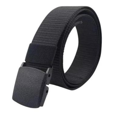 Imagem de Cinto Masculino Preto de Nylon Grosso Com Fivela de Plástico - cinto o