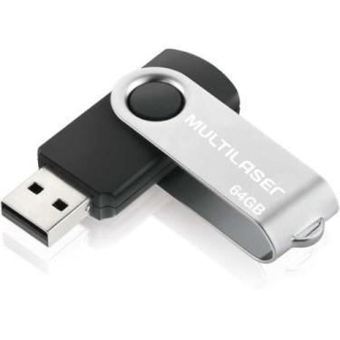 Imagem de Pen Drive USB TWIST 64GB Preto - Multilaser