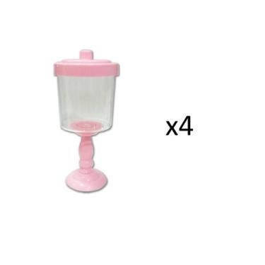Imagem de Kit 4 Baleiros Decorativos Rosa Com Suporte 26X11Cm - Lynx