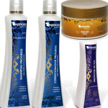 Imagem de Shampoo Condicionador Progress Protetor De Fio Mascara Sos - Midori