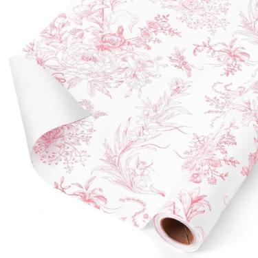 Imagem de Rolo de papel de embrulho WERNNSAI Pink Flower 17x10m