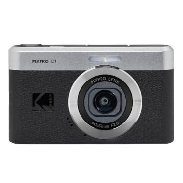 Imagem de KODAK Câmera digital com zoom PIXPRO C1 – 13 MP compacta aponte e fotografe com tela flip LCD de inclinação de 2,8 polegadas 180°, design retrô vintage com zoom 4X e vídeo Full HD 1080p para viagens