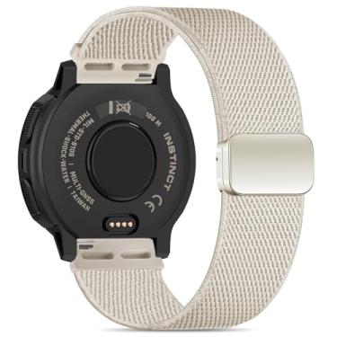 Imagem de Bolesi Pulseiras de relógio de nylon elástico compatíveis com Garmin Instinct 2/3 de 45 mm/1 Solar, macia, respirável, ajustável com fecho magnético, pulseira esportiva para Instinct 2 Surf/Tactical
