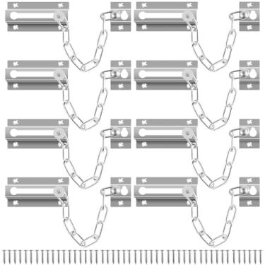 Imagem de Cadeado de corrente de porta, corrente de porta sólida, corrente de porta de fundição de aço inoxidável, trava de porta de proteção à prova de ferrugem para segurança de quarto de casa