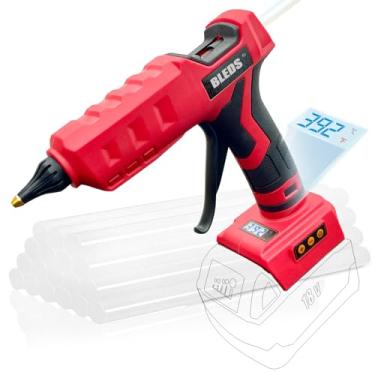 Imagem de BLEDS Pistola De Cola Sem Fio 100 W Para Milwaukee, Bateria 18 V, Led Digital, Temperatura Ajustável A 199 °C, Alta Potência Portátil, Tamanho Normal, Resistente, Quente Com 10 Bastões (Apenas Ferra