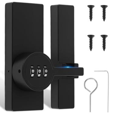 Imagem de Fechadura de porta de celeiro de liga de zinco trava de porta de celeiro com senha de 3 dígitos trava de porta de armário de alta confiabilidade trava de porta de celeiro de alta segurança fácil de