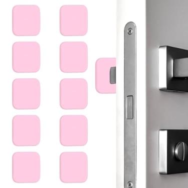 Imagem de PATIKIL 10 peças de protetor de parede para maçanetas de porta, 4,6 cm quadradas, batentes de porta, maçaneta autoadesiva, almofada de para-choque, protetor de parede silencioso para geladeira, casa