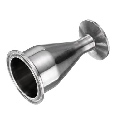 Imagem de PATIKIL Encaixe redutor de encaixe sanitário, tubo de aço inoxidável 304 de 5 cm OD x tubo de 3/10.2 cm OD 5.1 cm Tri Sanitary Clam 64 mm x 3.8 cm Flange de virola de 50,5 mm, prata