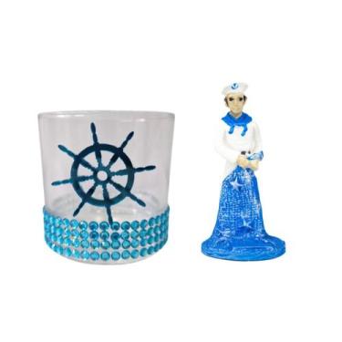 Imagem de Kit Copo Whisky E Escultura Marinheiro Umbanda Candomblé - Meta Atacad