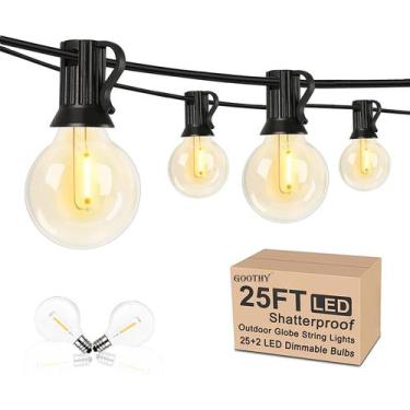 Imagem de Luzes de corda LED para exteriores GOOTHY 25m Waterproof 27 G40