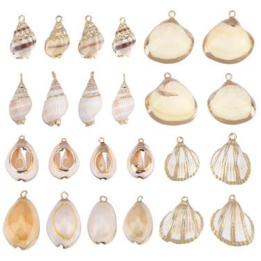 Imagem de Conjunto de 24 piezas Charm SUNNYCLUE con 6 estilos de conchas marinas