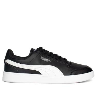 Imagem de Tênis Masculino Puma Shuffle Microfuros Preto/Branco, Preto, Branco, 4