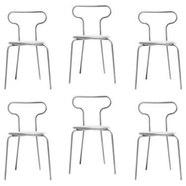 Imagem de Kit 6 Cadeiras Base Tubular Fixa Fantasminha Chef - Prima Design
