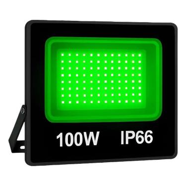 Imagem de Refletor Holofote 100W Luz Verde Iluminação Externa E Jardim